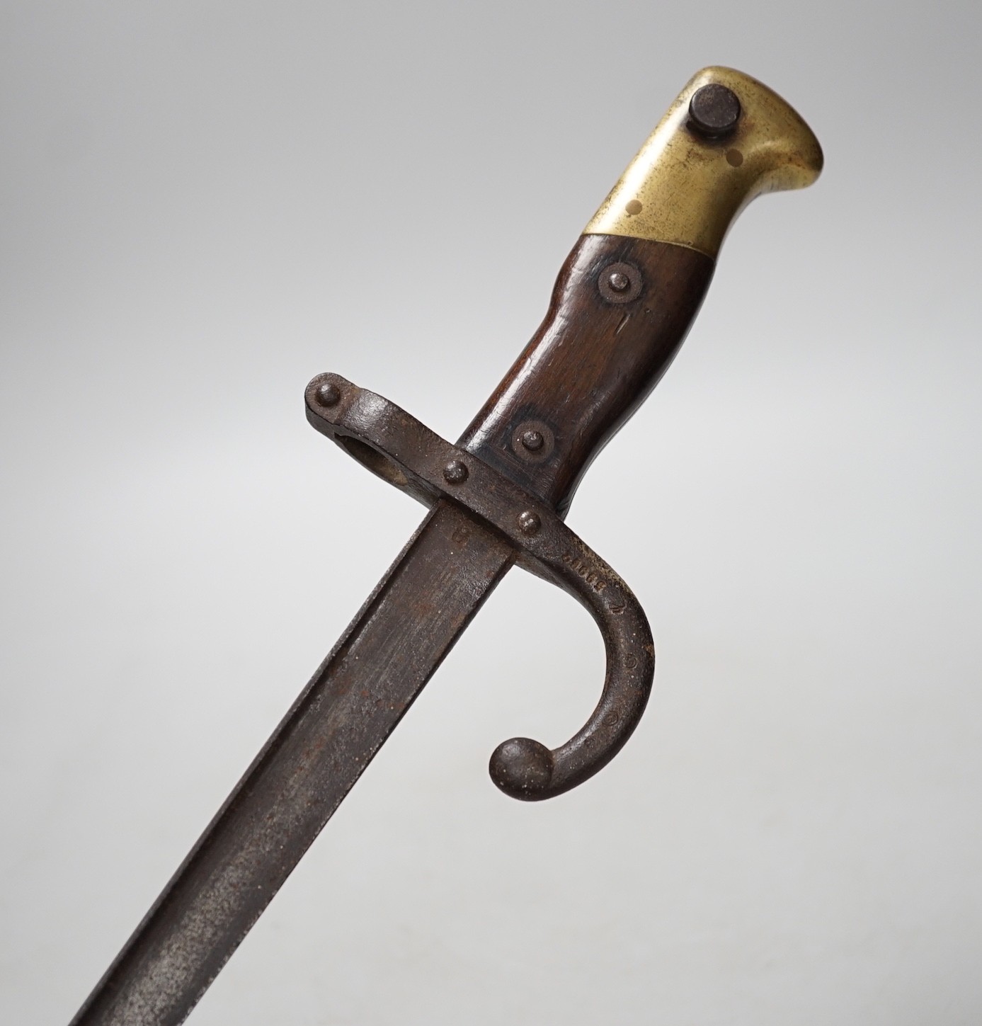 A 19th century French bayonet, dated 1878, 64cms long